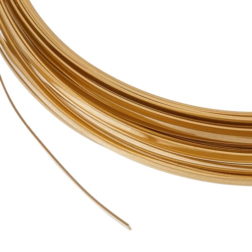 BENECREAT 12 m Flacher Messingdraht Der Stärke 30 1mm Breiter Flacher Basteldraht Schmuckherstellungsdraht Für Die Herstellung von DIY Schmuck Und Bastelarbeiten. Edelsteinverpackung von BENECREAT
