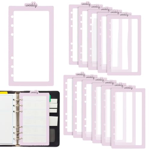BENECREAT 12 x Obere Lasche. Ordnerregisterkarten Planer Teiler Für Disc Planer Notizbücher Runder Ringordner Blattschutz Zum Klassifizieren von Dateien Loch: 6mm (Pink) von BENECREAT