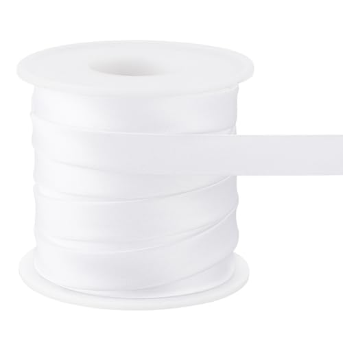 BENECREAT 12.5 m/13.67 Yards Doppelt Gefaltetes Schrägband, 11mm Breites Weißes Polyester-Schrägband, Satin-Bindeband Für Bekleidungszubehör, Nähen, Rohrleitungen, Nähen, Basteln, DIY BENECREAT 12.5 m/13.67 Yards Doppelt Gefaltetes Schrägband, 11mm Breites Weißes Polyester-Schrägband, Satin-Bindeband Für Bekleidungszubehör, Nähen, Rohrleitungen, Nähen, Basteln, DIY von BENECREAT