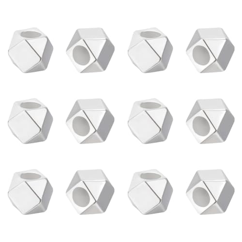 BENECREAT 12pcs 925 Abstandsperlen Aus Sterlingsilber, 3mm Facettierte Metallperlen, Polyederperlen, Schmuckzubehör Mit 1 Silber-Poliertuchen Für Schmuckherstellung von Armbändern BENECREAT 12pcs 925 Abstandsperlen Aus Sterlingsilber, 3mm Facettierte Metallperlen, Polyederperlen, Schmuckzubehör Mit 1 Silber-Poliertuchen Für Schmuckherstellung von Armbändern von BENECREAT