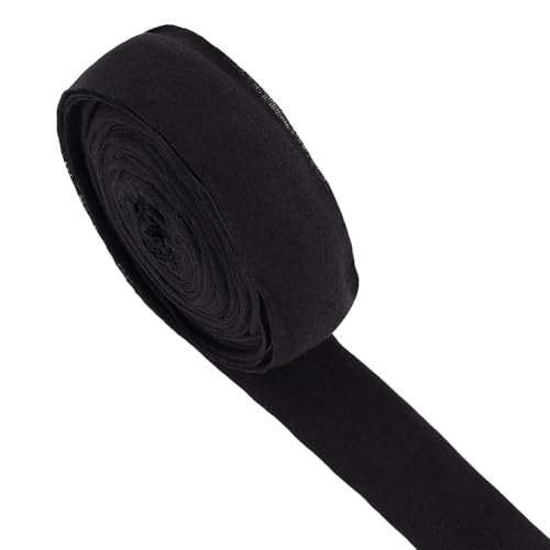 BENECREAT 13 m/14,21 Yards Schrägband aus Baumwolle, 3cm breites schwarzes Schrägband mit einfacher Falte zum Nähen, Säumen, Paspelieren und Quilten von Projekten BENECREAT 13 m/14,21 Yards Schrägband aus Baumwolle, 3cm breites schwarzes Schrägband mit einfacher Falte zum Nähen, Säumen, Paspelieren und Quilten von Projekten von BENECREAT