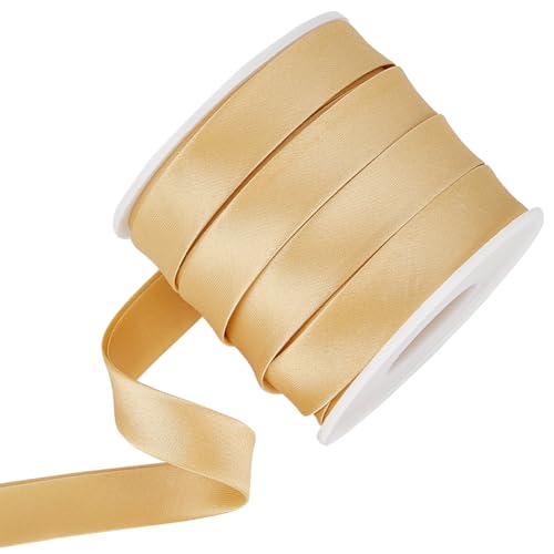 BENECREAT 13.6 Yard/12.5M Satin Bias Band 15mm Double Fold Satin Binding Bias Band für Cheongsam Dekoration, Kleidung Säumen Paspel, Hell Khaki BENECREAT 13.6 Yard/12.5M Satin Bias Band 15mm Double Fold Satin Binding Bias Band für Cheongsam Dekoration, Kleidung Säumen Paspel, Hell Khaki von BENECREAT