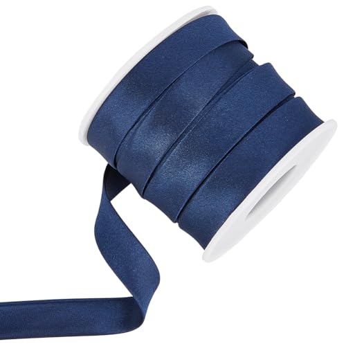 BENECREAT 13.6 Yard/12.5M Satin Bias Band 15mm Double Fold Satin Binding Bias Band für Cheongsam Dekoration, Kleidung Säumen Piping, Preußisch Blau BENECREAT 13.6 Yard/12.5M Satin Bias Band 15mm Double Fold Satin Binding Bias Band für Cheongsam Dekoration, Kleidung Säumen Piping, Preußisch Blau von BENECREAT