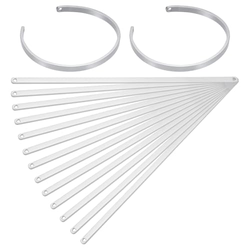 BENECREAT 15 Stück Armbandrohlinge mit 2 herzförmigen Löchern, biegbare Edelstahl-Stempelrohlinge für DIY-Schmuckherstellung, Armreif, 16,3 x 0,4 x 0,2 cm BENECREAT 15 Stück Armbandrohlinge mit 2 herzförmigen Löchern, biegbare Edelstahl-Stempelrohlinge für DIY-Schmuckherstellung, Armreif, 16,3 x 0,4 x 0,2 cm von BENECREAT