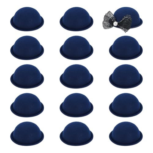 BENECREAT 15 Stück Mini Hüte Aus Weichem Stoff 66mm Preußischblaue Runde Fascinator Hüte Zum Basteln Puppenzubehör Und Partydekoration von BENECREAT