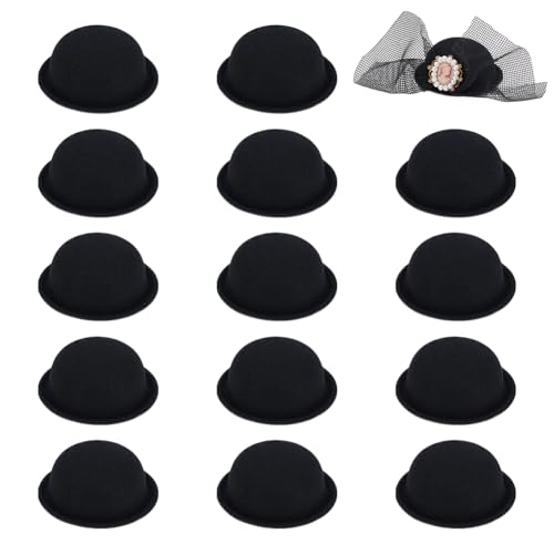 BENECREAT 15 Stück Mini Hüte Aus Weichem Stoff 66mm Schwarze Runde Fascinator Hüte Zum Basteln Puppenzubehör Und Partydekoration von BENECREAT
