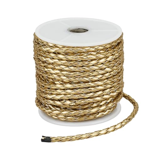 BENECREAT 15 m/16,4 Yard Gold geflochtene Lederschnur, 3,5mm runde Kunstlederschnur zum Perlenbinden für die Schmuckherstellung, Halsketten, Armbänder, Kunsthandwerk, DIY-Projekte BENECREAT 15 m/16,4 Yard Gold geflochtene Lederschnur, 3,5mm runde Kunstlederschnur zum Perlenbinden für die Schmuckherstellung, Halsketten, Armbänder, Kunsthandwerk, DIY-Projekte von BENECREAT