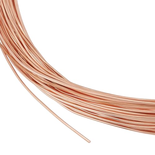 BENECREAT 15 m 0.6 mm Massiver Blanker Kupferdraht, Runder Kupferdraht Schmuckperlendraht Für Ring, Ohrringe, Schmuckherstellung, DIY-Handwerkslieferant von BENECREAT
