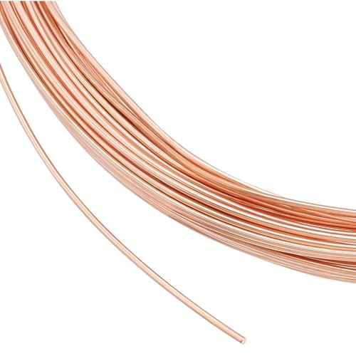 BENECREAT 15 m 0.8 mm Massiver Blanker Kupferdraht, Runder Kupferdraht, Schmuckperlendraht Für Ring, Ohrringe, Schmuckherstellung, DIY-Handwerkslieferant von BENECREAT