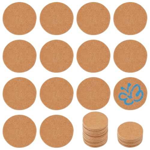 BENECREAT 150 Stück hellbraune runde Pappe, 20 mm runde Blankokarten zum Basteln von Spielkarten, DIY-Brettspielmarker, Spielmarken, DIY-Flaschenverschlüsse von BENECREAT