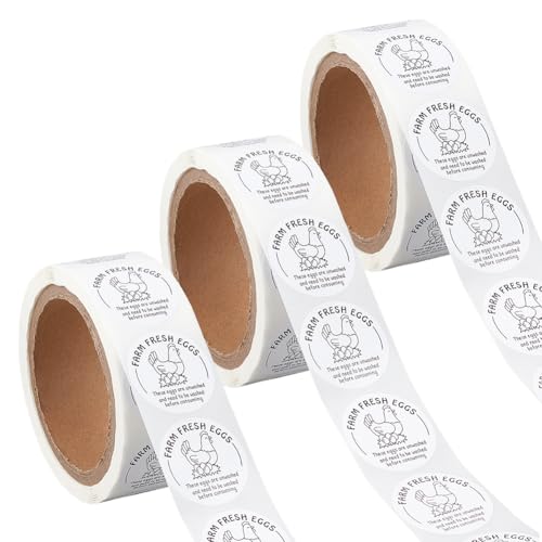 BENECREAT 1500 Stück Kartonetiketten Für Frische Eier Vom Bauernhof 3.8cm Rundes Papier Selbstklebende Verpackungsaufkleber Eierkartonaufkleber Für Hühnerwachtelnte BENECREAT 1500 Stück Kartonetiketten Für Frische Eier Vom Bauernhof 3.8cm Rundes Papier Selbstklebende Verpackungsaufkleber Eierkartonaufkleber Für Hühnerwachtelnte von BENECREAT