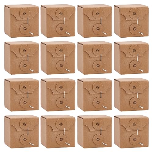 BENECREAT 16 Stück Wellpappe, 7x7x7 cm Quadratische Kraft-Faltschachtel Mit Deckel, Schmuck-Mini-Pappschachtel Zum Verpacken von Geschenken, Versand Und Lagerung von BENECREAT