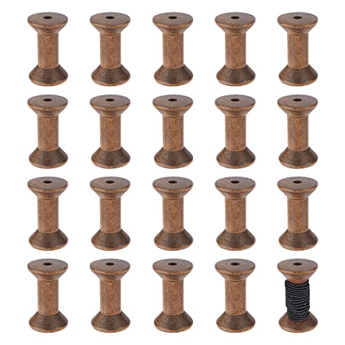 BENECREAT 16 antike Leere Garnspulen, 1.87"/ 50 mm Holzleerspulen Holzbandspulen Spulen Für Drahtwebkunst DIY Holzprojekte von BENECREAT
