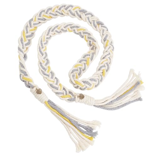 BENECREAT 160 cm Hellbraunes Hochzeits-Lanyard Mit Goldenem Herzanhänger, Baumwoll-Hochzeits-Lanyard, Vintage-Hochzeits-Lasso-Lanyard Für Handhaltende Zeremonien Und Partydekorationen von BENECREAT