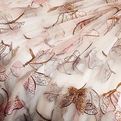 BENECREAT 160cm Organza-Stoff Mit Stickerei Libelle, 160cm Breiter Spitzenstoff Für Kleid, Kostüm, Tisch, DIY, Handwerk, Vorhang, Zuhause, Vintage-Dekor, 0.5mm Dick BENECREAT 160cm Organza-Stoff Mit Stickerei Libelle, 160cm Breiter Spitzenstoff Für Kleid, Kostüm, Tisch, DIY, Handwerk, Vorhang, Zuhause, Vintage-Dekor, 0.5mm Dick von BENECREAT