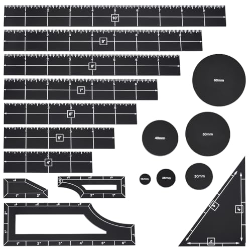 BENECREAT 17-teilige schwarze Zielpunktmarkierungen, Acryl-Linealset für Zielmarkierungen, Messlineal für Kriegsspiele, rundes Zielmarkierungs-Gaming-Zubehör für Tabletop-Kriegsspiele BENECREAT 17-teilige schwarze Zielpunktmarkierungen, Acryl-Linealset für Zielmarkierungen, Messlineal für Kriegsspiele, rundes Zielmarkierungs-Gaming-Zubehör für Tabletop-Kriegsspiele von BENECREAT