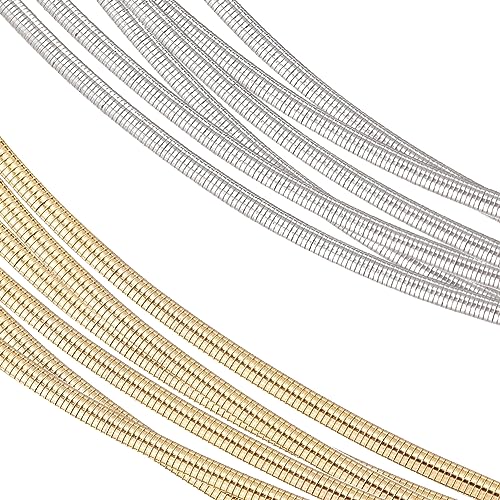 BENECREAT 18 Gauge/1 mm Runder Flexibler Spulendraht, Gold- Und Silberspiral-Kupferdraht. Französischer Gold- Und Silberdraht Für Kleidungsdekoration, Stickerei Und Schmuckherstellung von BENECREAT