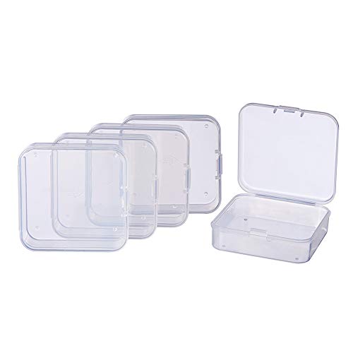 BENECREAT 18 Pack Square Mini Aufbewahrungsbehälter aus transparentem Kunststoffperle Box mit Deckel für Artikel, Pillen, Kräuter, kleine Perlen, Schmuckzubehör und andere kleine Artikel von BENECREAT