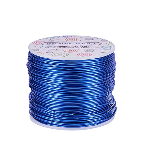 BENECREAT 1mm Aluminiumdraht 150m Lang(492 Füße) Eloxiert Schmuck Handwerk machen Friesen Floral farbigen Aluminium Craft Draht - Blau von BENECREAT