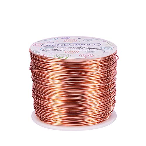 BENECREAT 1mm Aluminiumdraht 150m Lang(492 Füße) Eloxiert Schmuck Handwerk Machen Friesen Floral farbigen Aluminium Craft Draht - Kupfer von BENECREAT