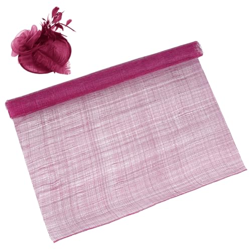 BENECREAT 50 x 90,9 cm Hut-Mesh-Netzstoff, rosa Schleier-Netzstoffe, Sinamay-Hut-Mesh für Fascinator, Hut, Blumenstrauß, Wickeln, Kopfschmuck, Schleierherstellung von BENECREAT