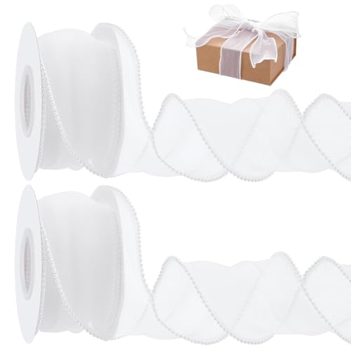 BENECREAT 2 Rolle 9 m X 6cm Organzaband Mit Perlenkanten Weißes Geschenkband Mit Draht Für Hochzeitsdekoration Geschenkverpackungen Und Bastelprojekte 4.57 m/Rolle BENECREAT 2 Rolle 9 m X 6cm Organzaband Mit Perlenkanten Weißes Geschenkband Mit Draht Für Hochzeitsdekoration Geschenkverpackungen Und Bastelprojekte 4.57 m/Rolle von BENECREAT