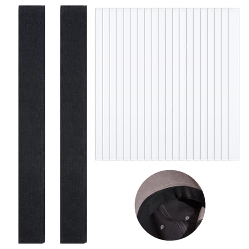 BENECREAT 2 Set dunkelblaue Polyester-Hut-Schweißbänder, 265x28mm Hutband mit 20 Stück Aufklebern Absorbierendes Schweißhutband Nähzubehör für Baseball-Golfhut, 4mm dick von BENECREAT