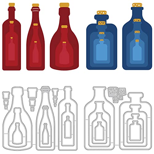 BENECREAT 2 Stile Korkflasche Kohlenstoffstahl Stanzformen Schablonen, Wunschflasche Karbonstahl Prägeschablonen für Fotos Dekorpapier Scrapbooking, 0,8 mm dick BENECREAT 2 Stile Korkflasche Kohlenstoffstahl Stanzformen Schablonen, Wunschflasche Karbonstahl Prägeschablonen für Fotos Dekorpapier Scrapbooking, 0,8 mm dick von BENECREAT