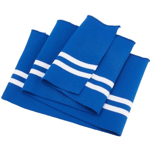 BENECREAT 2 Stück 14.5x95 cm Gestreifter Elastischer Faserrippenstoff, Mittelblaues Besatzmaterial Für Bündchen, Kragen Und Manschetten Mit Weißer Linie, 1.5 mm Dick BENECREAT 2 Stück 14.5x95 cm Gestreifter Elastischer Faserrippenstoff, Mittelblaues Besatzmaterial Für Bündchen, Kragen Und Manschetten Mit Weißer Linie, 1.5 mm Dick von BENECREAT