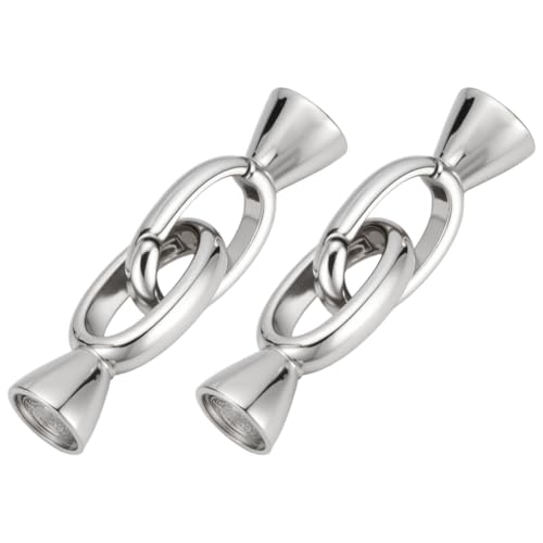 BENECREAT 2 Stück 925 ovale Halskettenverschlüsse Aus Sterlingsilber Platin Perlen Anhänger Verbinder Schmuckverschlüsse Befunde Für Anhänger Halskette Schmuck DIY Basteln von BENECREAT