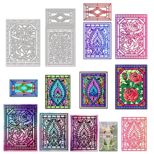 BENECREAT 2 Stück Fensterrahmen-Stanzformen, Vintage Hintergrundschablonen Diamant Grenze Rose Dekorative Prägeschablonen Für Scrapbooking, Fotoalbum, Grußkartenherstellung BENECREAT 2 Stück Fensterrahmen-Stanzformen, Vintage Hintergrundschablonen Diamant Grenze Rose Dekorative Prägeschablonen Für Scrapbooking, Fotoalbum, Grußkartenherstellung von BENECREAT