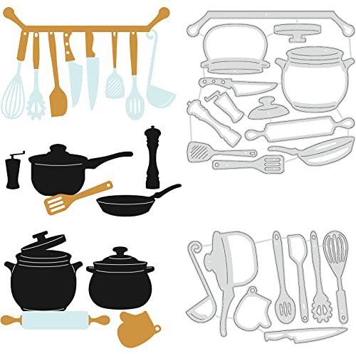 BENECREAT 2 Stück Küchentöpfe Stanzformen, Küchenspatel Löffel Werkzeuge Prägeschablonen Schablone Gestanztes Set Für Karten, Scrapbooking Und DIY-Bastelalbum, 0.8mm Dick BENECREAT 2 Stück Küchentöpfe Stanzformen, Küchenspatel Löffel Werkzeuge Prägeschablonen Schablone Gestanztes Set Für Karten, Scrapbooking Und DIY-Bastelalbum, 0.8mm Dick von BENECREAT