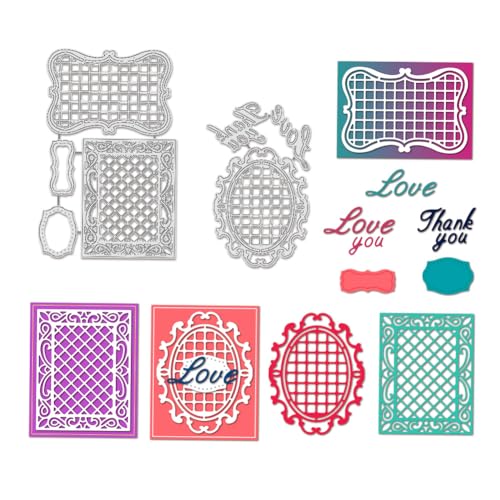 BENECREAT 2 Stück Spitzen-Hintergrundbrett-Bordüren-Stanzschablonen, Thank You Love-Wort-Stanzform DIY-Bastel-Prägevorlage Für Kartenherstellung, Dekoratives, Scrapbooking, 0.8 mm Dick BENECREAT 2 Stück Spitzen-Hintergrundbrett-Bordüren-Stanzschablonen, Thank You Love-Wort-Stanzform DIY-Bastel-Prägevorlage Für Kartenherstellung, Dekoratives, Scrapbooking, 0.8 mm Dick von BENECREAT