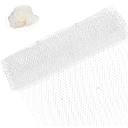 BENECREAT 2 m/2.18 Yards Vogelkäfigschleier-Netzstoff, 45 cm Breit Russische Millinery Netting Organza Tüll Stoff Weiß Net Mesh Hut Schleier Für Hochzeit, Kleiderdekoration BENECREAT 2 m/2.18 Yards Vogelkäfigschleier-Netzstoff, 45 cm Breit Russische Millinery Netting Organza Tüll Stoff Weiß Net Mesh Hut Schleier Für Hochzeit, Kleiderdekoration von BENECREAT