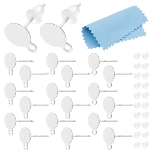 BENECREAT 20 Stück 925 Sterling-Silber-Ohrringe Mit S925-Stempel, 6 mm Flache Ohrstecker Sicherheits-Ohrmutternverschlüsse Und Ohrstecker Zur Schmuckherstellung BENECREAT 20 Stück 925 Sterling-Silber-Ohrringe Mit S925-Stempel, 6 mm Flache Ohrstecker Sicherheits-Ohrmutternverschlüsse Und Ohrstecker Zur Schmuckherstellung von BENECREAT