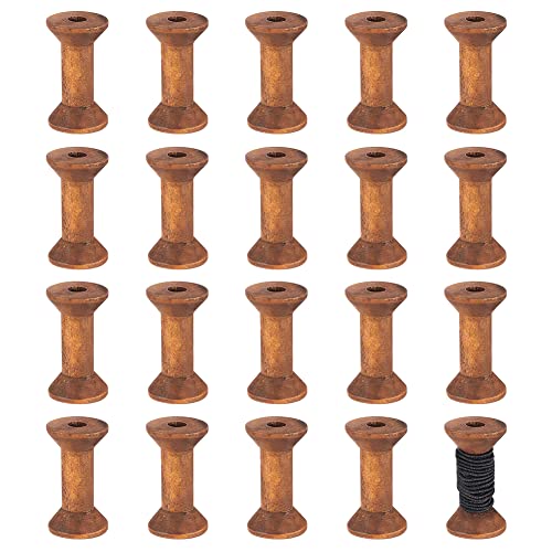 BENECREAT 20 Stück Antike Hölzerne Leere Spulen, 1.57"/ 40 mm Leere Garnspulen Holzbandspulen Spulen Für Drahtwebkunst DIY Holzprojekte von BENECREAT