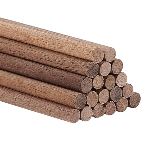 BENECREAT 20 Stück Holzdübelstangen Aus Schwarzem Walnussholz 40cm X 4mm Holzstäbe Unbehandelte Holzdübel Für Heimwerker Holzbearbeitung Unterstützung Basteln Sortiment von BENECREAT