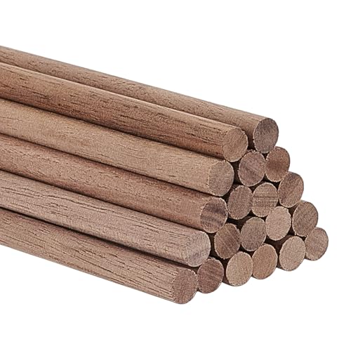 BENECREAT 20 Stück Holzdübelstangen Aus Schwarzem Walnussholz 40cm X 6mm Holzstäbe Unbehandelte Holzdübel Für Heimwerker Holzbearbeitung Unterstützung Basteln Sortiment von BENECREAT