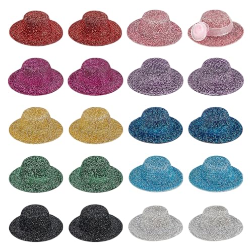 BENECREAT 20 Stück Miniaturhüte 10 Farben Mini Teeparty Hüte Fascinator Winzige Kleine Hüte Mini Fascinator Hutbasis Rund Für Partys Tee Und Cocktailparty von BENECREAT