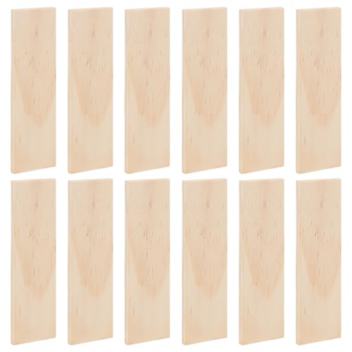 BENECREAT 20 Stück unlackierter Kiefernholzblock, 15 x 4,1 x 0,5 cm, rechteckige Holzblöcke, Bastelplatte für Bastelarbeiten, Gravieren, Malen und Architekturmodelle von BENECREAT