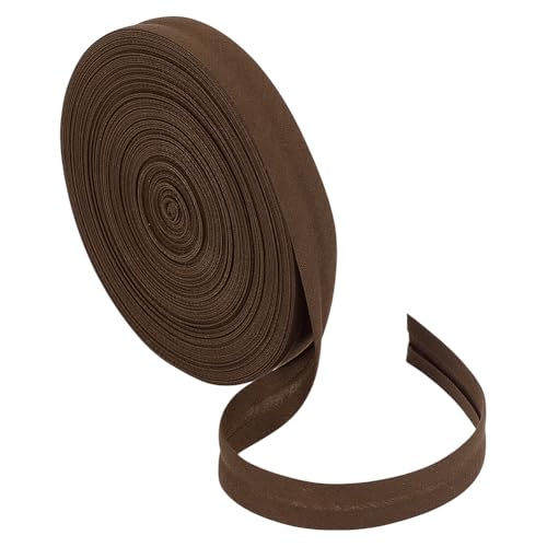 BENECREAT 20 m Braunes Schrägband 15mm Saumband Aus Polyester Baumwolle Bulkware Zum Nähen von DIY Kleidungsstücken Nähen Quilten Säumen Binden Basteln von BENECREAT