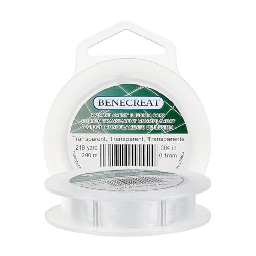 BENECREAT 200m 0.1mm Clear Fishing Nylon Perlenfaden Draht zum Aufhängen von Ornamenten, Armband und Schmuckherstellung BENECREAT 200m 0.1mm Clear Fishing Nylon Perlenfaden Draht zum Aufhängen von Ornamenten, Armband und Schmuckherstellung von BENECREAT