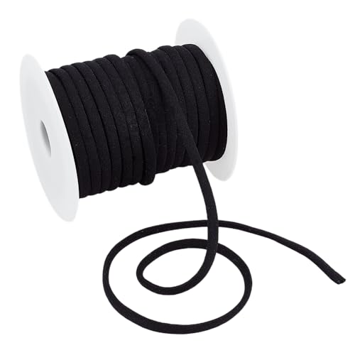 BENECREAT 20m elastische Schnur, 5mm schwarzer Polyester-Dehnungsfaden für Haargummis, Stirnbänder, Dehnbare Schnur zum Nähen, Basteln und für Kunstprojekte DIY von BENECREAT