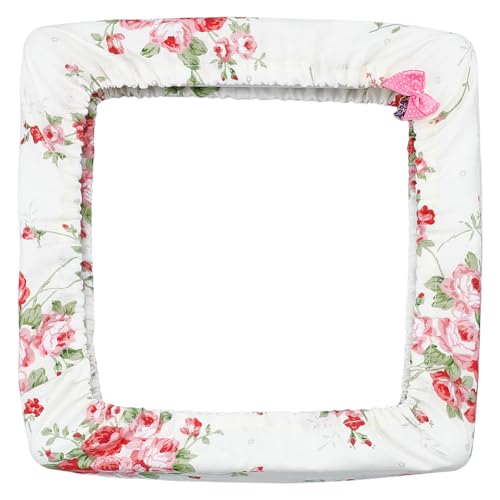 BENECREAT 20x20cm Grime Guard Kreuzstich-Stickrahmen-Abdeckung, beige Q-Snap-Rahmen-Abdeckung mit Rose, Aufbewahrungsideen-Abdeckung Stickset mit zufälligen Anhängern für Nurge, Kreuzstich BENECREAT 20x20cm Grime Guard Kreuzstich-Stickrahmen-Abdeckung, beige Q-Snap-Rahmen-Abdeckung mit Rose, Aufbewahrungsideen-Abdeckung Stickset mit zufälligen Anhängern für Nurge, Kreuzstich von BENECREAT