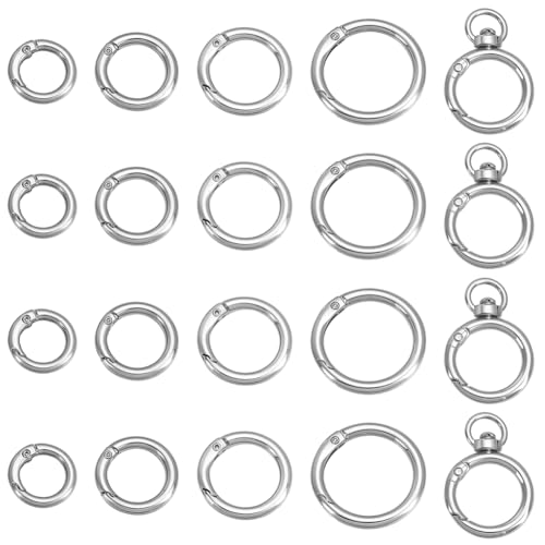 BENECREAT 22 x Runder Karabinerhaken. Karabiner Schlüsselringe Aus Zinklegierung Und Platin Schlüsselanhänger Mit Kettenverschluss Für Handtasche Schultertasche Ersatz Für Kettenringe Und Clips BENECREAT 22 x Runder Karabinerhaken. Karabiner Schlüsselringe Aus Zinklegierung Und Platin Schlüsselanhänger Mit Kettenverschluss Für Handtasche Schultertasche Ersatz Für Kettenringe Und Clips von BENECREAT