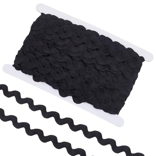 BENECREAT 24.6 m Wellenbandbesatz 19mm Schwarze Biegefransenborte Zum Nähen Haustierkleidung Kleider Kostüme Kleider Kunsthandwerk Geschenkverpackungsband BENECREAT 24.6 m Wellenbandbesatz 19mm Schwarze Biegefransenborte Zum Nähen Haustierkleidung Kleider Kostüme Kleider Kunsthandwerk Geschenkverpackungsband von BENECREAT