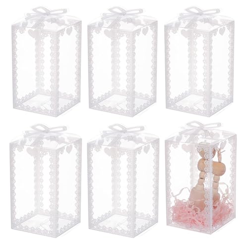 BENECREAT 24PCS Klar Bowknot Muster Geschenkbox 12x7x7cm Hochzeitsbevorzugungsboxen PVC-Verpackungsboxen Für Urlaub Hochzeit, Party, Geschenkpapier von BENECREAT