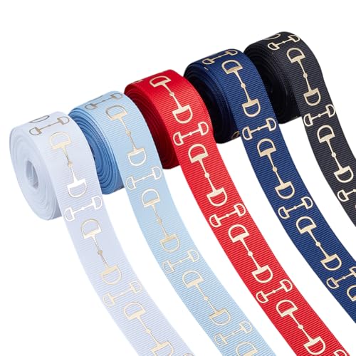 BENECREAT 25 Yards 5 Farben Goldfolie Trensengebisse Pferdesport Show Ripsband, 22mm Reitsport Ripsband zum Basteln Nähen Haarschleifen Zubehör Geschenkverpackung BENECREAT 25 Yards 5 Farben Goldfolie Trensengebisse Pferdesport Show Ripsband, 22mm Reitsport Ripsband zum Basteln Nähen Haarschleifen Zubehör Geschenkverpackung von BENECREAT