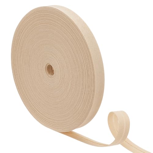 BENECREAT 25 m Schrägband Aus Baumwolle 12mm Bisque Quiltband Mit Einfacher Falte Saumband Für Schürze Mantel Kunsthandwerk Nähzubehör Bekleidungszubehör von BENECREAT
