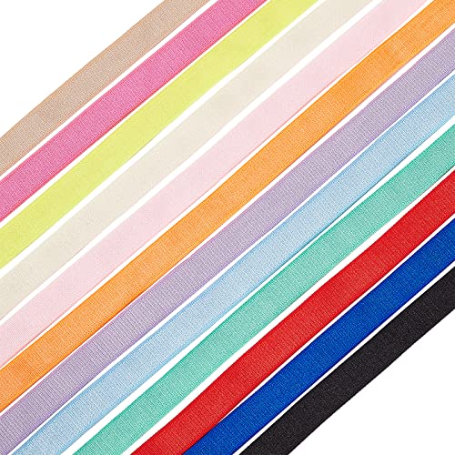 BENECREAT 26yards 12 Farben Plüsch BH Gummiband Polyester Satin Gummiband Trim Gummiband zum Nähen von BH-Trägern Dessous, Herstellung von Schultergurten, 10mm Breit von BENECREAT